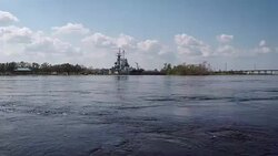 Cape Fear River at Flood Stage Stock Footage