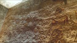 Egypt, Abu Simbel - Great Temple -Ramesses II - Vestibule Stock Footage