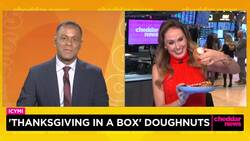Cheddar News Tries Out Some 'Thanksgiving in a Box' Doughnuts News Clip
