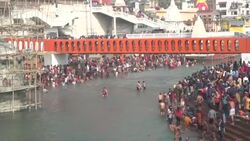 CLEAN : Thousands of Hindus gather at India's Ganges for Kumbh Mela News Clip