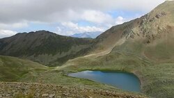 Time lapse lake scenes in mountains, national park Dombai, Caucasus, Russia, Europe Stock Footage