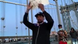 CLEAN : Anti-racism protestors cross Manhattan Bridge in New York News Clip