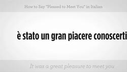 How to Say "Pleased to Meet You" in Italian Instructional Video