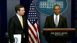 Obama surprises press secretary News Clip