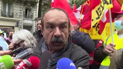 CLEAN : French union chief demands higher wages for 'second line' workers News Clip