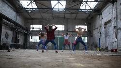 Synchronized break dancers performing together Stock Footage