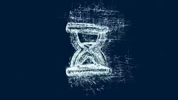 Logo of hourglass, loop news animation. Intro energetic action of abstract time Stock Footage