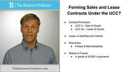 Sale and Lease Contract (UCC) - Formation Instructional Video
