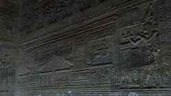 Dendera temple or Temple of Hathor. Egypt. Dendera, Denderah, is a small town in Egypt. Dendera Temple complex, one of the best-preserved temple sites from ancient Upper Egypt. Stock Footage
