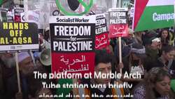 Thousands of pro-Palestinian activists march in the UK over Israel's actions in the Gaza Strip News Clip