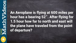 Finding the distance of a plane east and west given a bearing and distance Instructional Video
