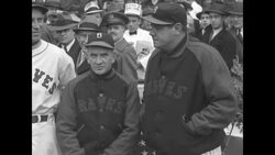 Babe Ruth's first game with Boston Braves in their home opener baseball game in Boston with NY Giants News Clip