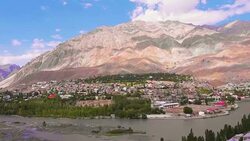 Cityscape of Kargil in Ladakh, India. Stock Footage