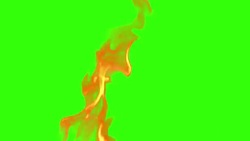 abstract real fire flames burn movement on chroma key green screen, with alpha channel background loop seamless ready Stock Footage