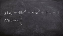 Given One Zero or Factor Find the Remaining Zeros Instructional Video