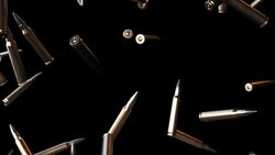 Bullets Falling on Black with Luma Matte Stock Footage