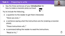 Writing the title, introduction and ingredients list for monster pizza instructions. Instructional Video