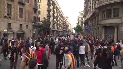 CLEAN : Barcelona protests: Police clash with demonstrators News Clip