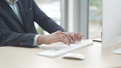Business Worker freelance   hands using a computer Stock Footage