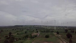 wind turbines aerial Stock Footage