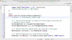 Master Hibernate and JPA with Spring Boot in 100 Steps - Step 56 - Criteria Query - Courses Without Students Instructional Video