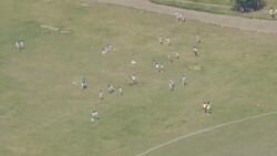 UK Heatwave - Aerials People trying to stay cool in London News Clip
