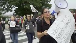 ANTI–Brett Kavanaugh – Demonstrators march on day of Kavanaugh/Ford hearing Stock Footage