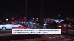 Route 1 South closed for a serious crash investigation in South Brunswick News Clip