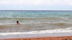 a man swimming in the sea Stock Footage