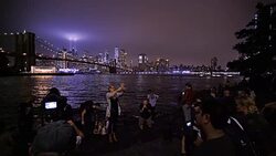 Light Tribute 9 11. Photographer Stock Footage