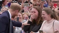 Prince Harry hugs awestruck royal fan in Melbourne Instructional Video