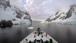 Tourists exploring the Antarctic peninsula Stock Footage