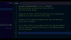 JavaScript Mastery from Zero to Hero - Prepare for Coding Interviews - Modifying Arrays and Unshift in JavaScript Instructional Video