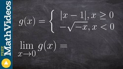 How to evualte the limit of the piecewise function Instructional Video