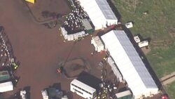 Aerial shots of the Manston migrant centre... News Clip