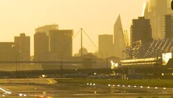London City Airport runway Stock Footage