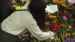CLEAN : Volunteers arrange flower tribute for Queen Elizabeth II in London News Clip