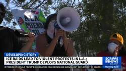 ICE raids lead to violent protests in Los Angeles News Clip