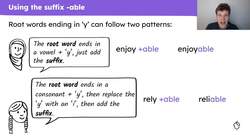 Spelling words with the suffix -able Instructional Video