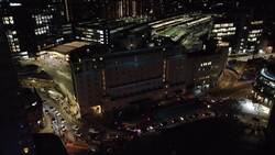 Light installation projected onto Leeds hotel News Clip