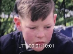 Kids Cycling proficiency test 1960s Stock Footage