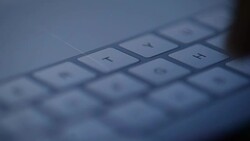 Close - up at Fingers touch screen on tablet Stock Footage