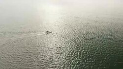 Motorboat in the Swedish archipelago Stock Footage