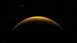 Sunrise over Planet from space with galaxy star Stock Footage