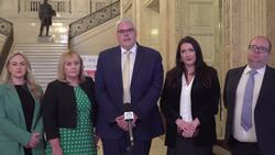 DUP leader Gavin Robinson discusses Kneecap comments News Clip