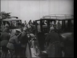 Kaiser's offensive, French troops take German POWs, Kaiser observes battle Stock Footage