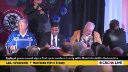 Federal government signs first modern treaty with a Métis government News Clip