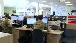 UK: British Military Covid Support Force Command Centre in Aldershott. News Clip