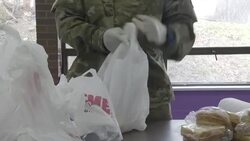 CLEAN : US: food distributed in virus hit quarantined New York suburb News Clip