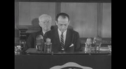 Dr. Jonas Salk announces results of polio vaccine tests at a University of Michigan press conference News Clip